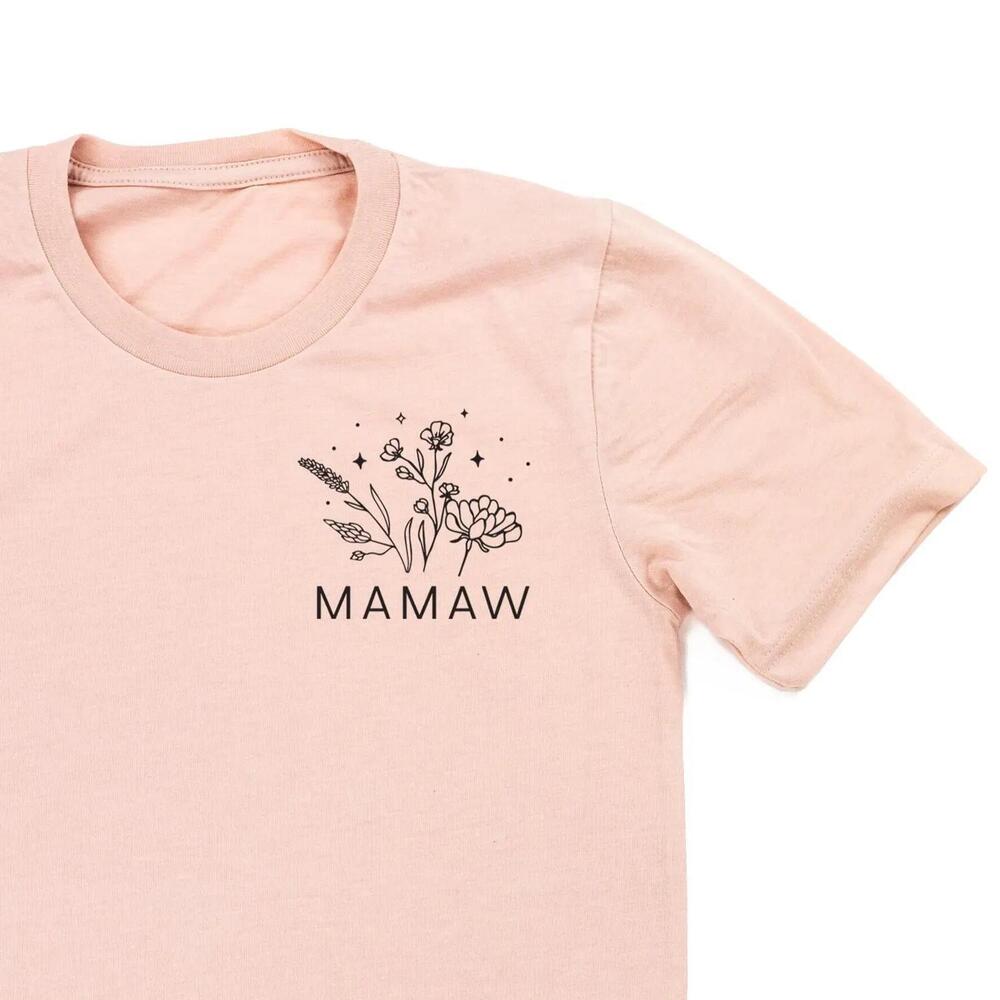 Mamaw Floral Bouquet Shirt Grandma Gift Tee